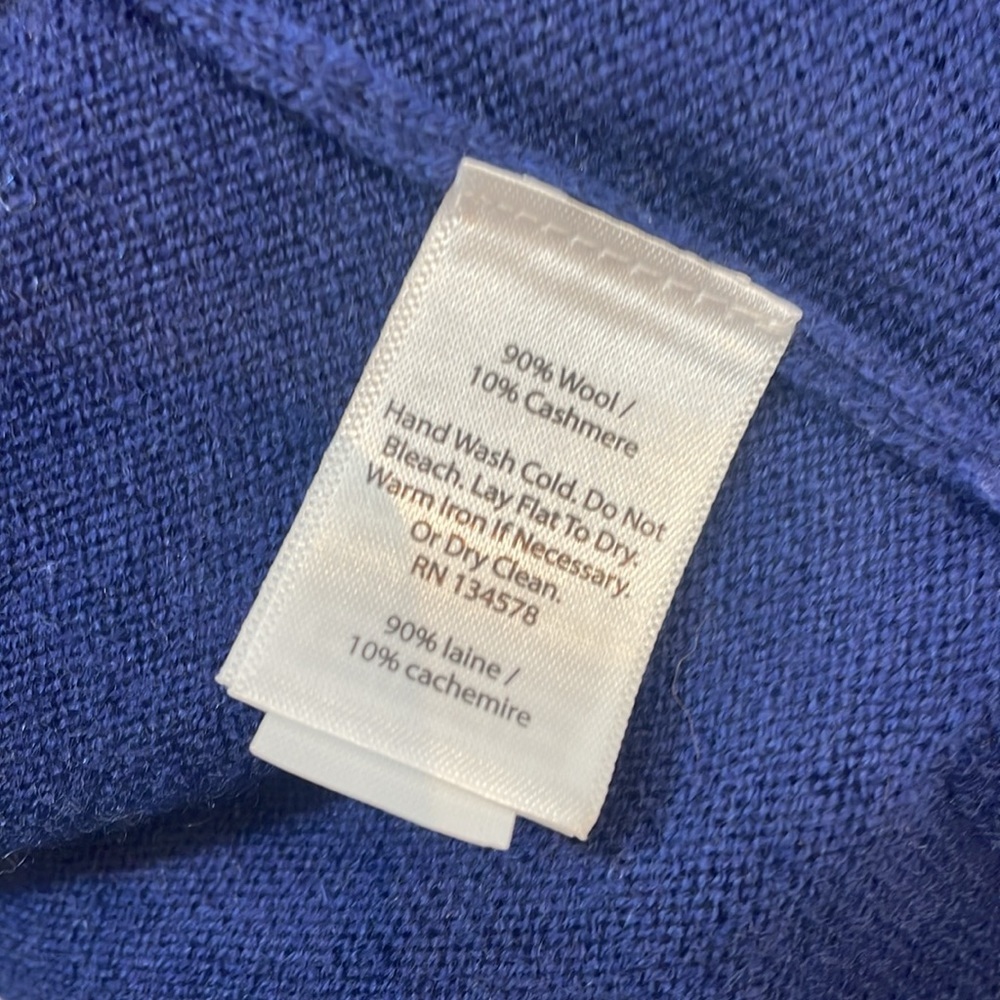 Vineyard Vines Sweater XS Relaxed Oversized Wool Cashmere Blend Navy EUC - Picture 7 of 11